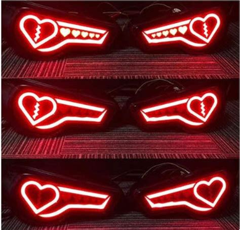 heart led tail lights|custom heart tail lights.